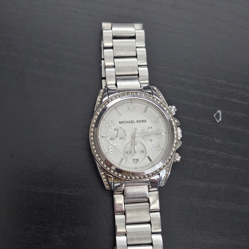 Michael Kors Silver-Tone Crystal Watch